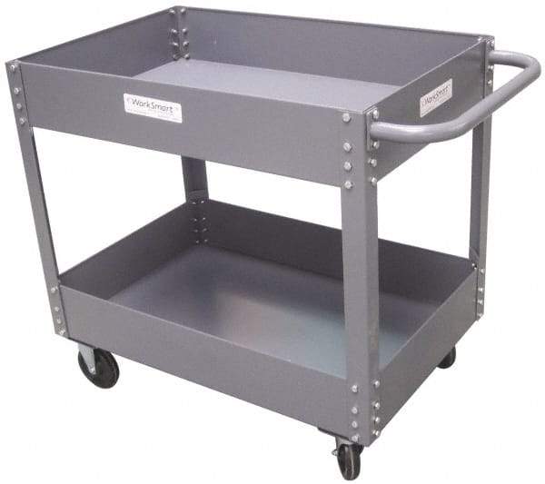 Value Collection - 1,200 Lb Capacity, 24" Wide x 36" Long x 34-5/8" High Service Cart - 2 Shelf, Steel - Caliber Tooling