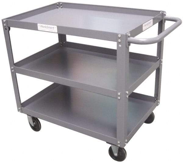 Value Collection - 1,200 Lb Capacity, 24" Wide x 48" Long x 34-5/8" High Service Cart - 3 Shelf, Steel - Caliber Tooling