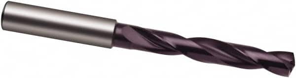 Guhring - 43/64" 140° Solid Carbide Jobber Drill - FIREX Finish, Right Hand Cut, Spiral Flute, 143mm OAL, SU Point - Caliber Tooling