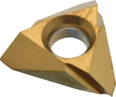 NTK - TB320.5 Grade ZM3 Carbide Turning Insert - TiN Finish, 60° Triangle, 3/8" Inscr Circle, 1/8" Thick, 0.002" Corner Radius - Caliber Tooling