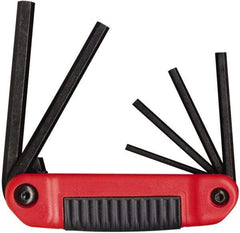 Eklind - 6 Piece Fold-Up Hex Key Set - Hex Range 5/32 to 3/8", Chrome Alloy Steel - Caliber Tooling