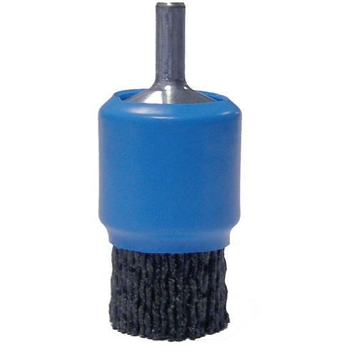 1″ Dia FME-Compliant Black Nylox End Brush, .055/80CG Crimped Fill - Caliber Tooling