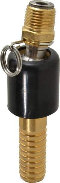 SuperKlean - 1/2 NPT x 3/4" Hose Barb, Ball Type Swivel Hose Adapter - Brass & Stainless Steel - Caliber Tooling