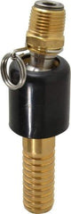 SuperKlean - 1/2 NPT x 3/4" Hose Barb, Ball Type Swivel Hose Adapter - Brass & Stainless Steel - Caliber Tooling