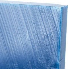 Made in USA - 3/4" Thick x 12" Wide x 2' Long, Polyethylene (UHMW) Sheet - Blue, Glass-Filled Grade - Caliber Tooling