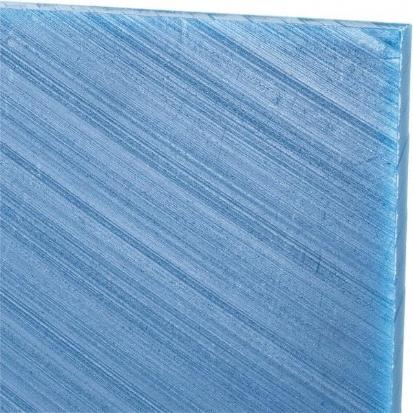 Made in USA - 1/4" Thick x 24" Wide x 2' Long, Polyethylene (UHMW) Sheet - Blue, Glass-Filled Grade - Caliber Tooling