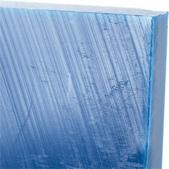 Made in USA - 3/4" Thick x 24" Wide x 2' Long, Polyethylene (UHMW) Sheet - Blue, Glass-Filled Grade - Caliber Tooling