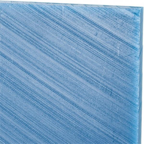 Made in USA - 1/4" Thick x 24" Wide x 4' Long, Polyethylene (UHMW) Sheet - Blue, Glass-Filled Grade - Caliber Tooling