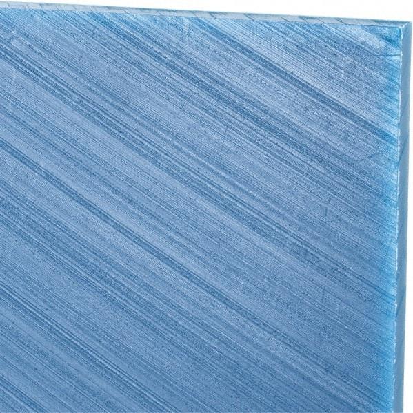 Made in USA - 1/4" Thick x 48" Wide x 5' Long, Polyethylene (UHMW) Sheet - Blue, Glass-Filled Grade - Caliber Tooling