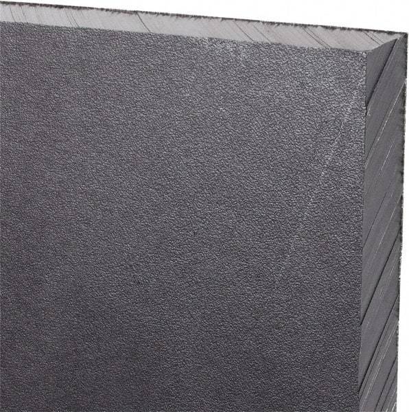 Made in USA - 1/2" Thick x 12" Wide x 3' Long, Polyethylene (UHMW) Sheet - Black, Antistatic Grade - Caliber Tooling