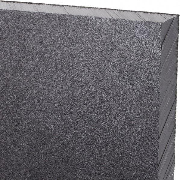 Made in USA - 1/2" Thick x 24" Wide x 2' Long, Polyethylene (UHMW) Sheet - Black, Antistatic Grade - Caliber Tooling