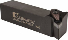 Kennametal - DDQN, Left Hand Cut, 27.5° Lead Angle, 1-1/4" Shank Height x 1-1/4" Shank Width, Negative Rake Indexable Turning Toolholder - 6" OAL, DN..43. Insert Compatibility, Series Kenclamp - Caliber Tooling