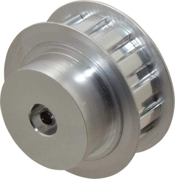 Power Drive - 14 Tooth, 3/8" Inside x 1.641" Outside Diam, Hub & Flange Timing Belt Pulley - 1/2" Belt Width, 1.671" Pitch Diam, 0.719" Face Width, Aluminum - Caliber Tooling