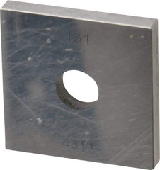 Value Collection - 0.131" Square Steel Gage Block - Accuracy Grade 0, Includes NIST Traceability Certification - Caliber Tooling