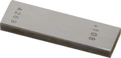 Value Collection - 0.108" Rectangular Steel Gage Block - Accuracy Grade AS-1, Includes NIST Traceability Certification - Caliber Tooling