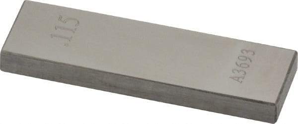 Value Collection - 0.115" Rectangular Steel Gage Block - Accuracy Grade AS-1, Includes NIST Traceability Certification - Caliber Tooling