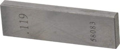 Value Collection - 0.119" Rectangular Steel Gage Block - Accuracy Grade AS-1, Includes NIST Traceability Certification - Caliber Tooling