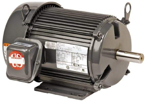 US Motors - 5 hp, TEFC Enclosure, No Thermal Protection, 1,750 RPM, 460 Volt, 60 Hz, Three Phase Premium Efficient Motor - Size 215 Frame, Rigid Mount, 2 Speed, Ball Bearings, 6.6 Full Load Amps, F Class Insulation, Reversible - Caliber Tooling