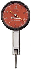 Starrett - 0.03 Inch Range, 0.0005 Inch Dial Graduation, Horizontal Dial Test Indicator - 1-3/8 Inch Red Dial, 0-15-0 Dial Reading - Caliber Tooling