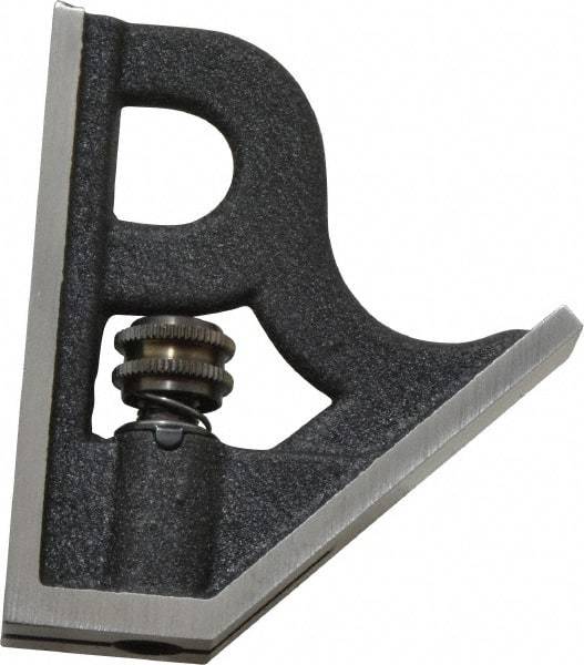 Starrett - 4 Inch Long Blade, Square Head - Black Wrinkle, Coated Cast Iron - Caliber Tooling