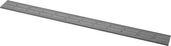 Starrett - 12 Inch Long Blade, 16R Graduation Combination Square Blade - Satin Chrome Finish, Steel, 1/100, 1/64, 1/50 and 1/32 Inch Graduation - Caliber Tooling