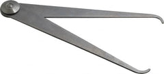 Starrett - 6 Inch Leg, Firm Joint, Steel, Polished, Inside Caliper - 8 Inch Max Measurement, 200mm Max Measurement, Flat Leg - Caliber Tooling