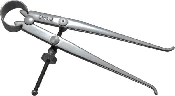 Starrett - 4 Inch Leg, Spring Joint, Steel, Polished, Inside Caliper - 4 Inch Max Measurement, 100mm Max Measurement, Flat Leg - Caliber Tooling