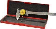 Starrett - 0mm to 150mm Range, 0.02 mm Graduation, 2mm per Revolution, Dial Caliper - Yellow Face, 1-1/2" Jaw Length, Accurate to 0.03mm - Caliber Tooling