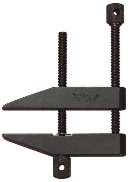 Starrett - 3/4" Max Capacity, 1-5/8" Jaw Length, Parallel Clamp - Hardened Steel, 21/32" Reach - Caliber Tooling