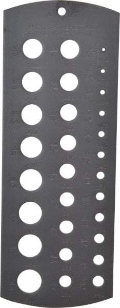 Starrett - 1/16 Inch to 1/2 Inch Hole Size Drill Gage - 6-1/4 Inch Long, 2-5/16 Inch Wide, 29 Holes - Caliber Tooling