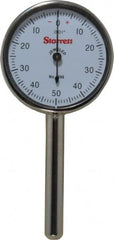 Starrett - 0.2" Range, 0-50-0 Dial Reading, 0.001" Graduation Dial Drop Indicator - 1-7/16" Dial - Caliber Tooling