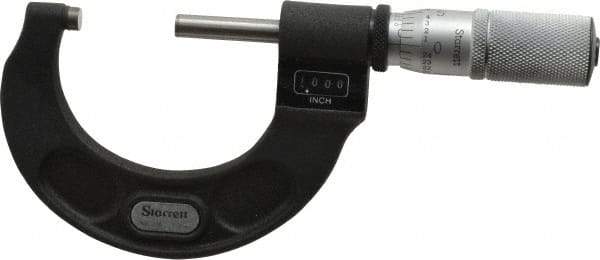 Starrett - 1 to 2" Range, 0.0001" Graduation, Mechanical Outside Micrometer - Friction Thimble, Accurate to 0.00005", Digital Counter - Caliber Tooling