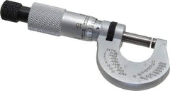 Starrett - 0 to 1/2" Range, 0.0001" Graduation, Mechanical Outside Micrometer - Ratchet Stop Thimble, Accurate to 0.00005" - Caliber Tooling