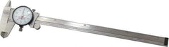 Starrett - 0" to 9" Range, 0.001" Graduation, 0.1" per Revolution, Dial Caliper - White Face, 1-1/2" Jaw Length, Accurate to 0.001" - Caliber Tooling