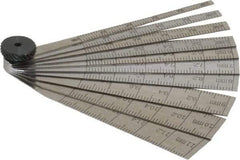 Starrett - 2 to 12mm Measurement, 10 Leaf Taper Gage - 64mm Long, Tempered Steel, 0.02mm Graduation - Caliber Tooling