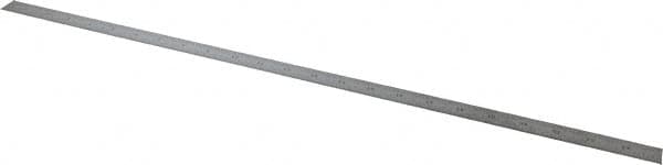 Starrett - 24" Long, 1/100, 1/64, 1/32, 1/10" Graduation, Flexible Steel Rule - 5R Graduation Style, 3/4" Wide, Silver, Satin Chrome Finish - Caliber Tooling