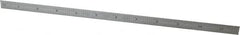 Starrett - 11-3/4" Long, 1/50, 1/10" and 0.5, 1mm Graduation, Flexible Steel Rule - Decimal/Metric Graduation Style, 1/2" Wide, Silver, Satin Chrome Finish - Caliber Tooling