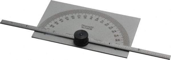 Starrett - 0 to 6 Inch Rule Measurement Range, 0 to 180° Angle Measurement Range, Rectangle Head Protractor and Depth Gage - Accurate up to 5 Min, 1° Angle Graduation, 1/64 Inch Rule Graduation - Caliber Tooling