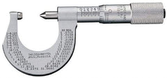 Starrett - 1 to 2" Range, Mechanical Screw Thread Micrometer - Plain Thimble, 0.001" Graduation, 0.004mm Accuracy - Caliber Tooling