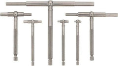 Starrett - 6 Piece, 5/16 to 6 Inch, Polished Steel Finish, Telescoping Gage Set - 2-3/8 and 3-1/4 Inch Long Handles, Includes Case - Caliber Tooling