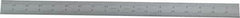 Starrett - 18" Long, 1/64, 1/32, 1/16, 1/8" Graduation, Rigid Spring Steel Rule - 4R Graduation Style, 1-1/8" Wide, Silver, Satin Chrome Finish - Caliber Tooling