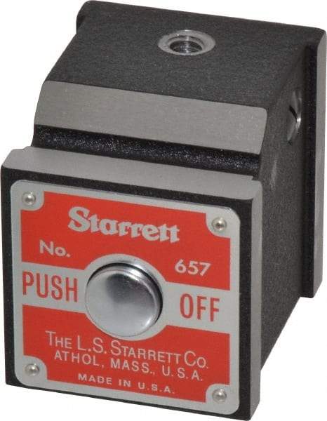 Starrett - 1-7/8" Long x 1-5/8" Wide x 1-15/16" High Magnetic Indicator Base with On/Off Switch - 9-1/2" Rod Length - Caliber Tooling