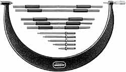 Starrett - 2 Anvil, Mechanical, 54 to 60 Inch Range, Interchangeable Anvil Micrometer - Friction Thimble, 0.001 Inch Graduation - Caliber Tooling