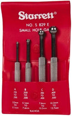 Starrett - 1/8 to 1/2 Inch Measurement, Small Hole Gage Set - 2-7/8, 3, 3-3/8 and 3-1/2 Inch Long, Full Ball, Includes Case - Caliber Tooling