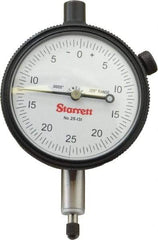 Starrett - 1/8" Range, 0-25-0 Dial Reading, 0.0005" Graduation Dial Drop Indicator - 2-1/4" Dial, 0.05" Range per Revolution, Revolution Counter - Caliber Tooling