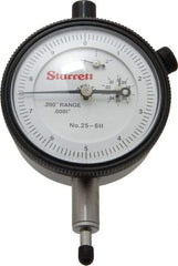 Starrett - 0.2" Range, 0-10 Dial Reading, 0.0001" Graduation Dial Drop Indicator - 2-1/4" Dial, 0.01" Range per Revolution, Revolution Counter - Caliber Tooling