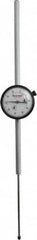 Starrett - 4" Range, 0-100 Dial Reading, 0.001" Graduation Dial Drop Indicator - 2-1/4" Dial, 0.1" Range per Revolution, Revolution Counter - Caliber Tooling