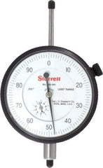 Starrett - 1" Range, 0-100 Dial Reading, 0.001" Graduation Dial Drop Indicator - 2-3/4" Dial, 0.1" Range per Revolution, Revolution Counter - Caliber Tooling