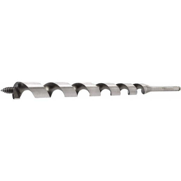 Lenox - 1-1/2", 1/2" Diam Hex Shank, 18" Overall Length with 12" Twist, Ship Auger Bit - Caliber Tooling