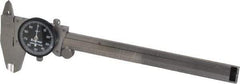 Starrett - 0" to 6" Range, 0.001" Graduation, 0.1" per Revolution, Dial Caliper - Black Face, 1-1/2" Jaw Length, Accurate to 0.0010" - Caliber Tooling